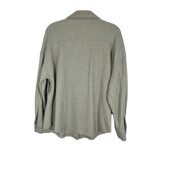 Retro Shacket Green S Ribbed Oversized Boho Western Neutral Classic Outdoors 80s - Picture 7 of 10